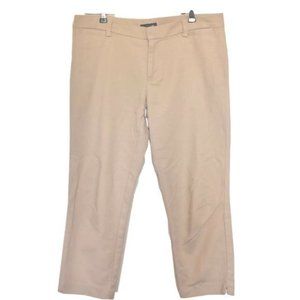 Tommy Hilfiger Womens Pants Size 8 Beige Khaki Waverly Slim Stretch Capri Slit
